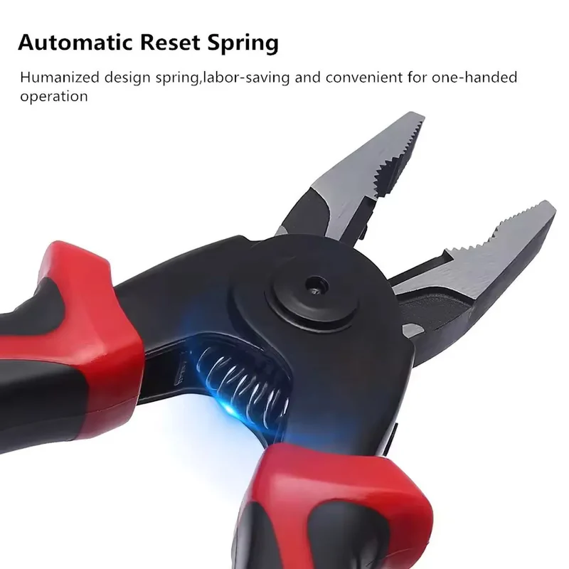 Clește multifuncțional 5 în 1 cu capete interschimbabile, Patent, Taietor Cablu, Dezizolator, Cleste Sertizare, Foarfeca de tabla, cap interschimbabil, maner ergonomic, izolat electric