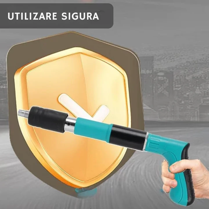 Kit Pistol Pneumatic pentru Cuie + 200 cuie CADOU – Fixare rapidă pe perete, lungime 30 cm, cu accesoriile incluse