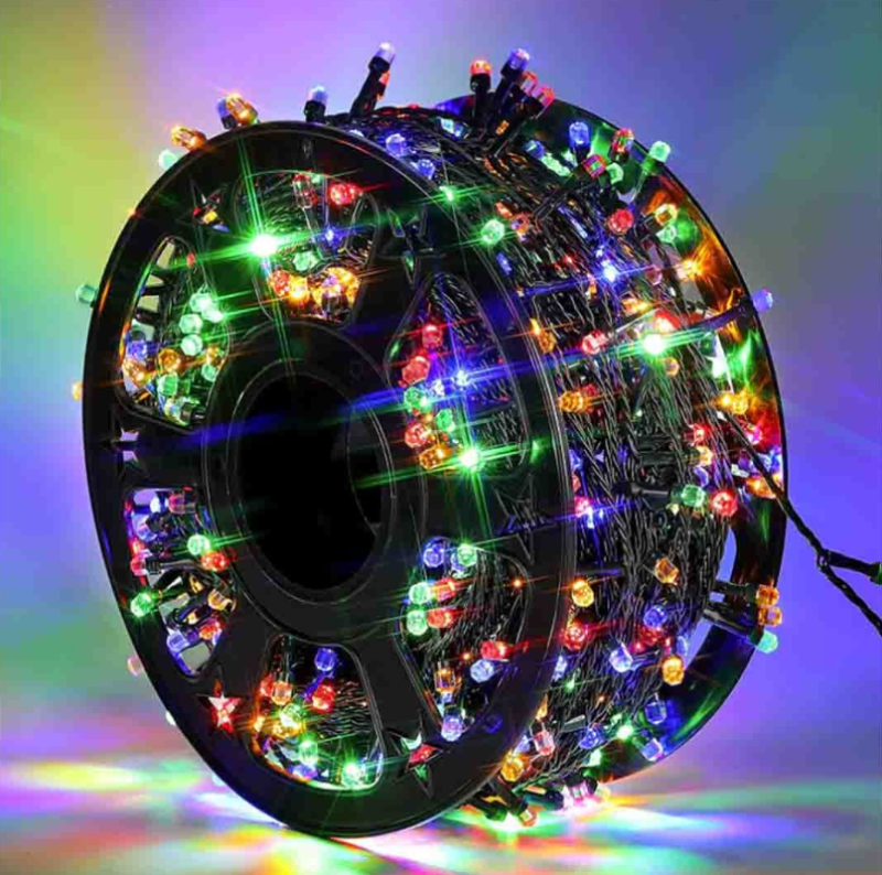 Instalație de Crăciun tip rolă – 100 metri, 500 LED-uri, 8 moduri de iluminare