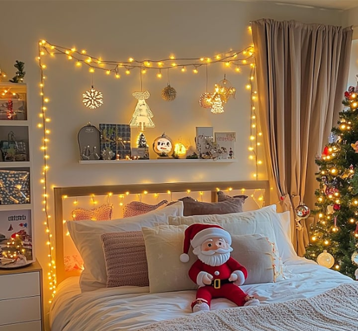 1+1 GRATIS: Instalatie de Craciun Liniara, Interior/Exterior, Rola 100 m, 8 Jocuri de Lumini, Alb Cald