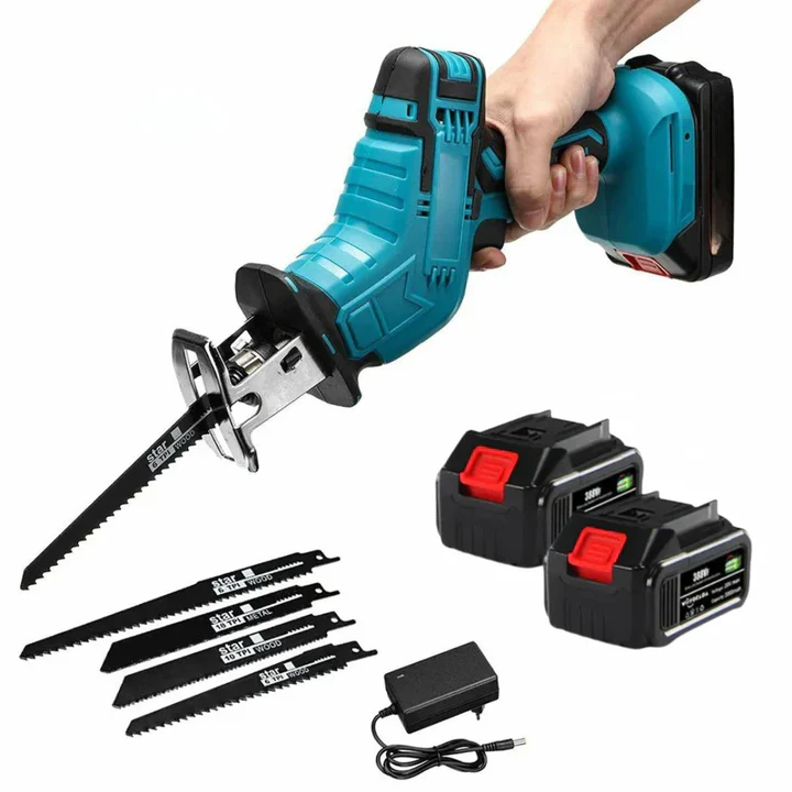 Fierastrau electric tip sabie pentru oase si carne, cu 2 acumulatori, 48V, 5 panze